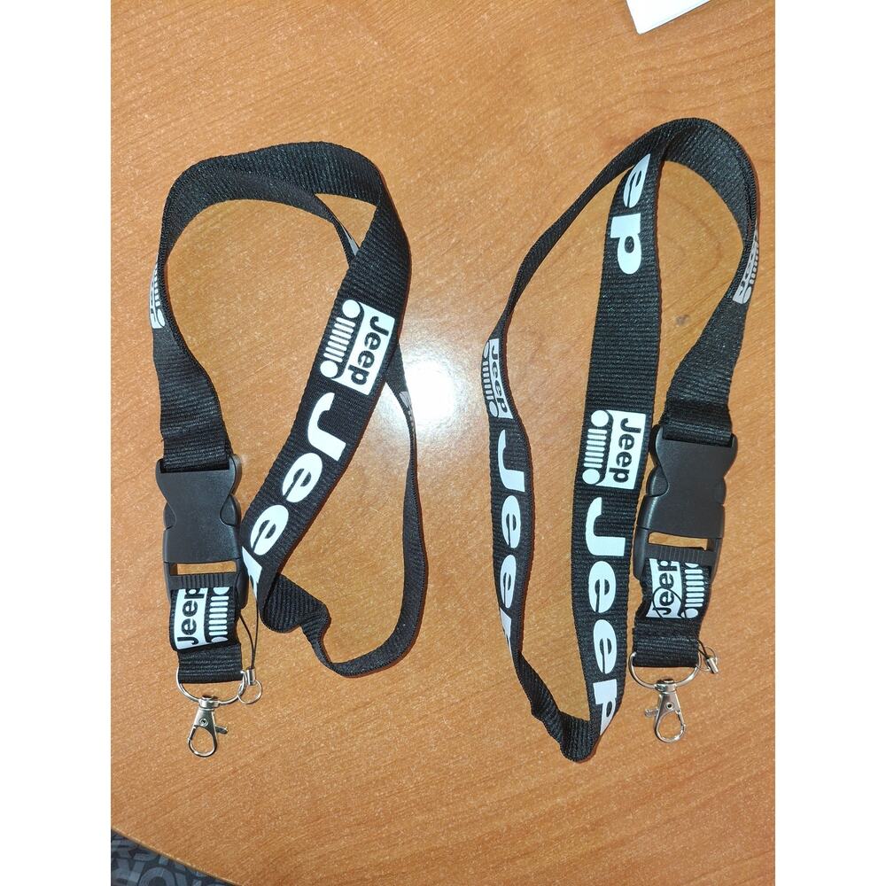 (X2) Best Car Key Holder Brand Jeep Black One Size Lanyards with Metal Clips